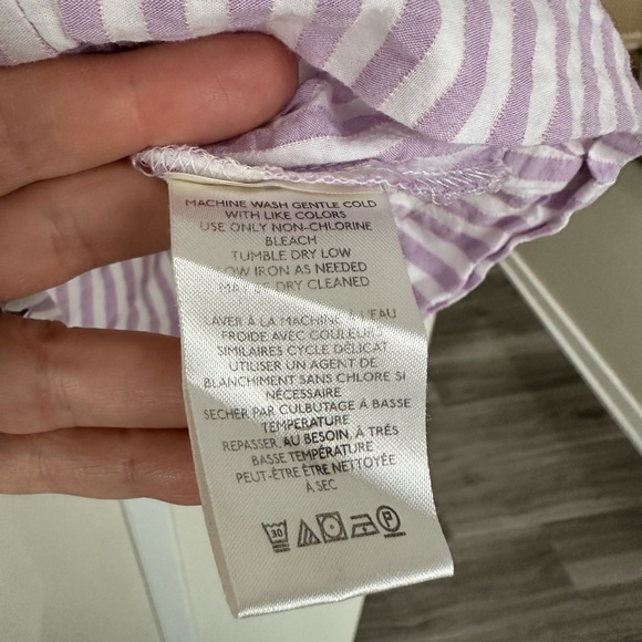 Anthropologie Maeve Lavender Striped Button-Down Shirt size S - Picture 8 of 10